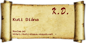 Kuti Diána névjegykártya